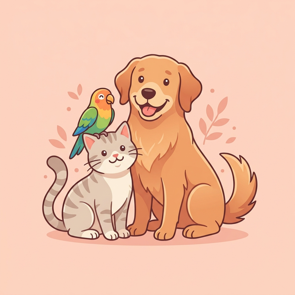 Pet (cat, dog, bird) vaccine and health profile mobile screen